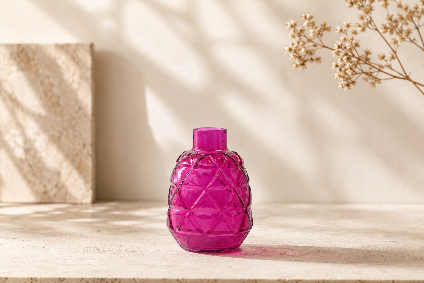Berry Facet Glass Vase (S)