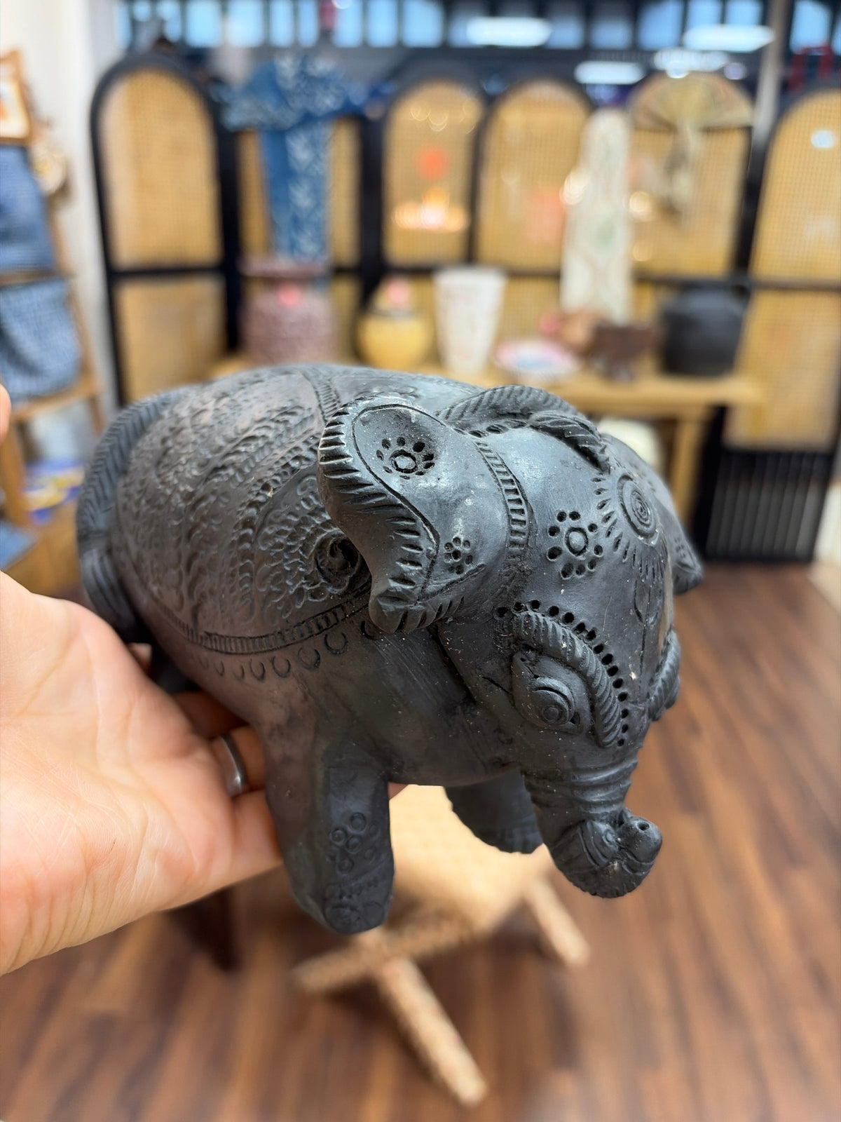 Black pottery Elephant
