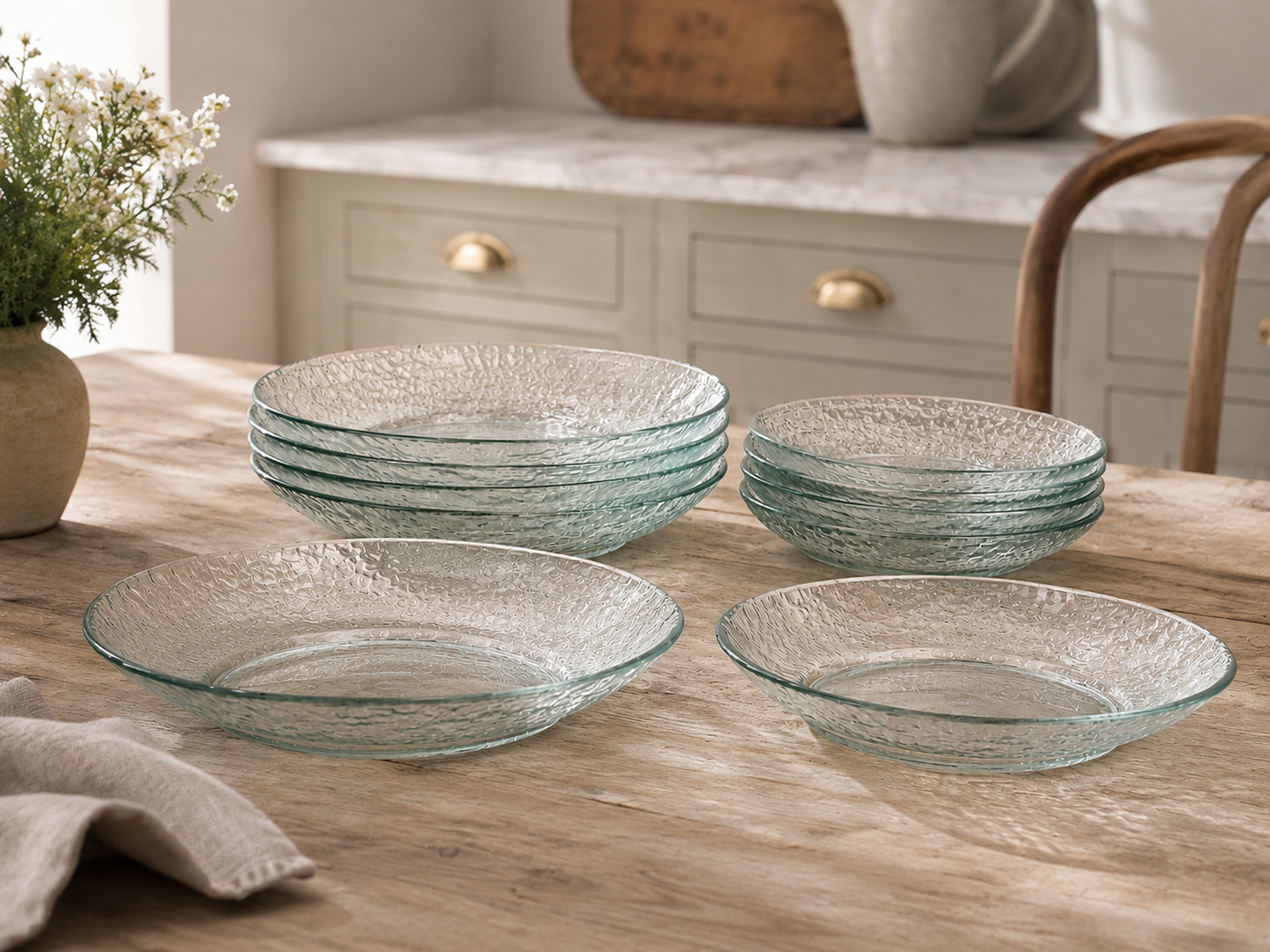 Hammered Glass Serving Tray