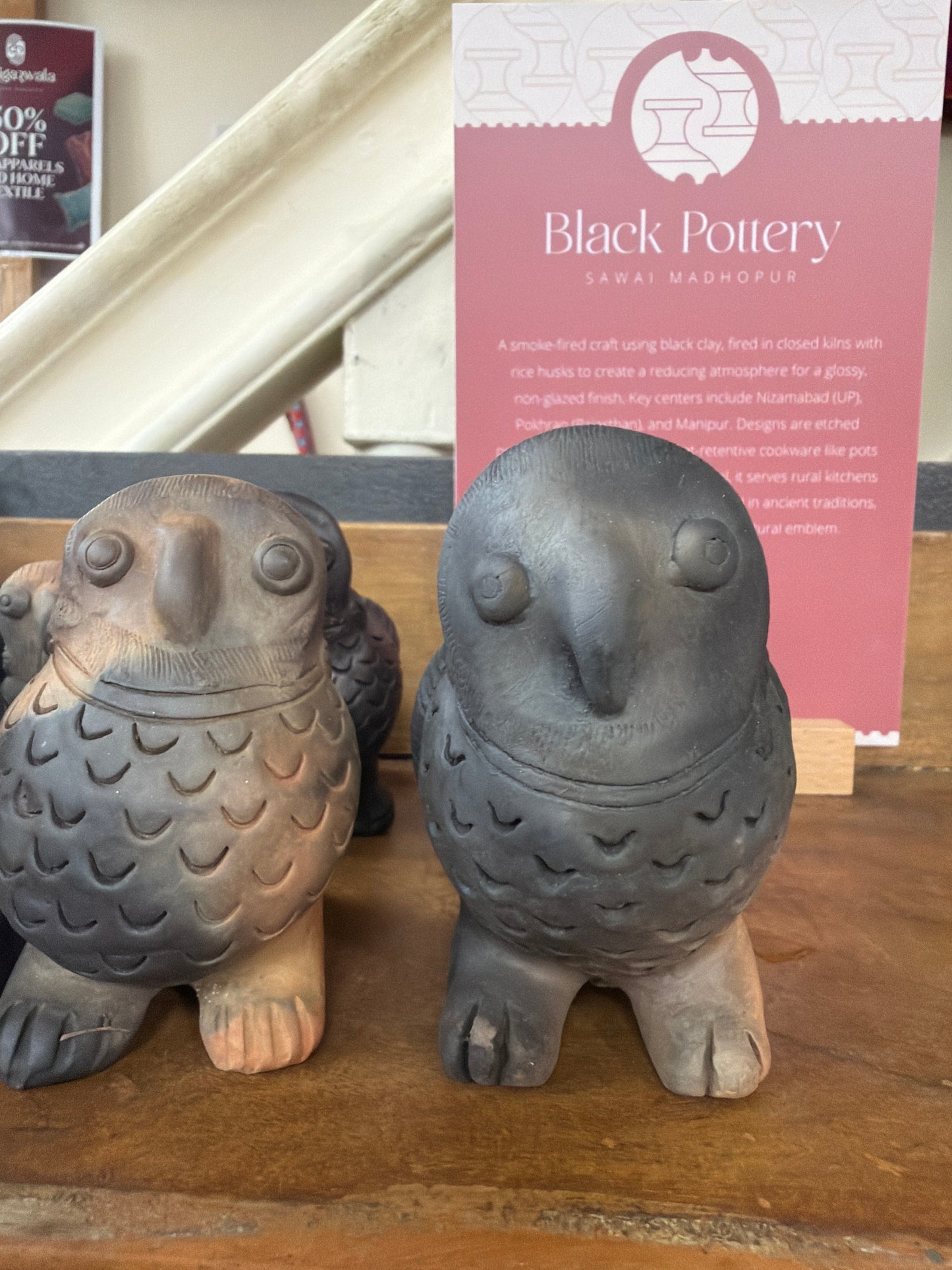 Black pottery owl