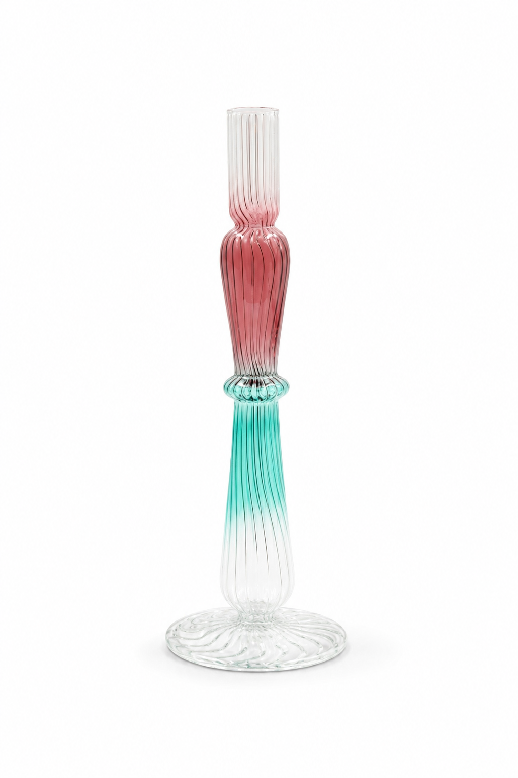 Aurora Twist Handblown Glass Candle Holder (Small)