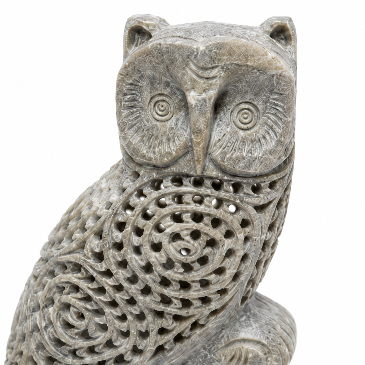 Mother & Baby Owl Soapstone Sculpture