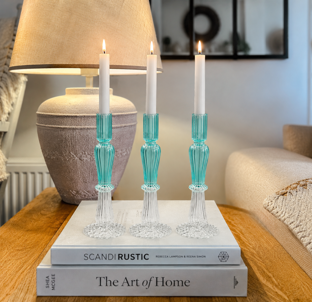 Aurora Twist Handblown Glass Candle Holder (Small)