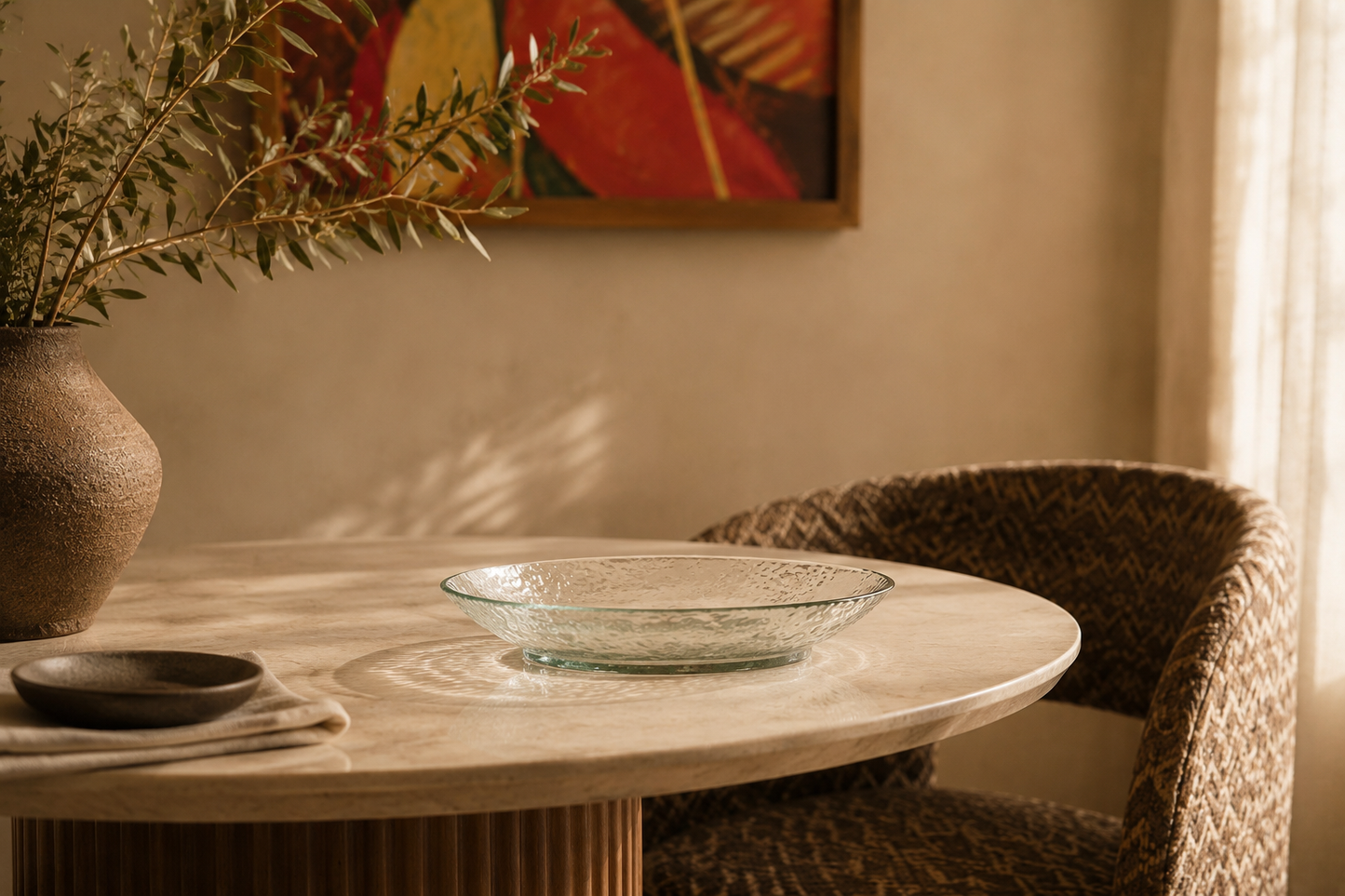 Hammered Glass Serving Tray