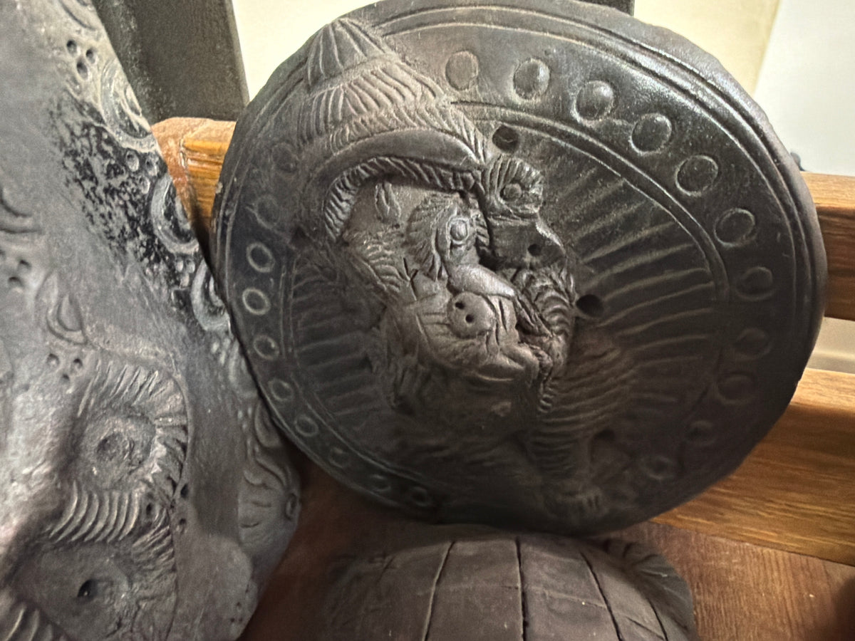 Ganesha plate Black pottery