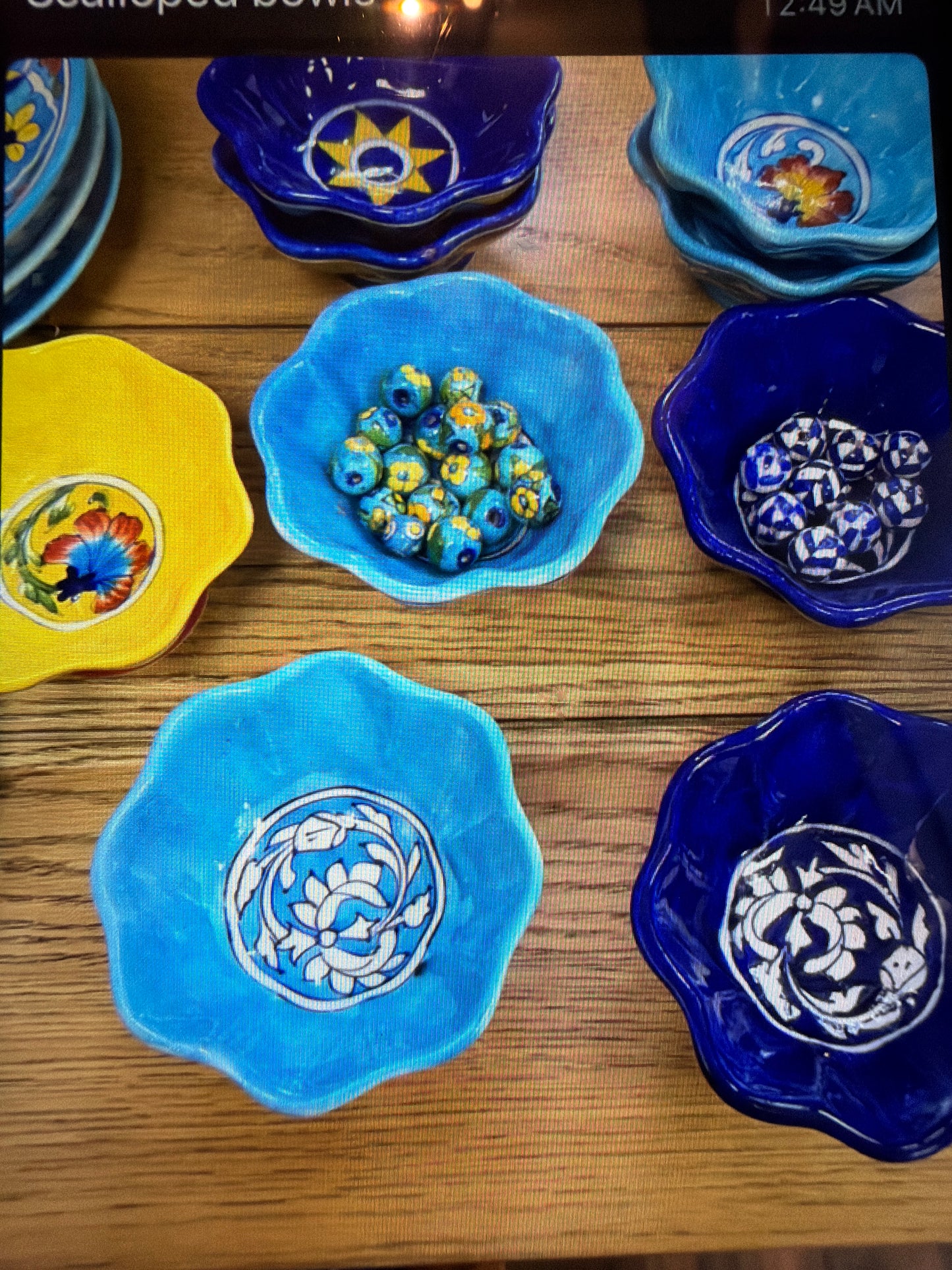 Petal Blue Pottery Bowl