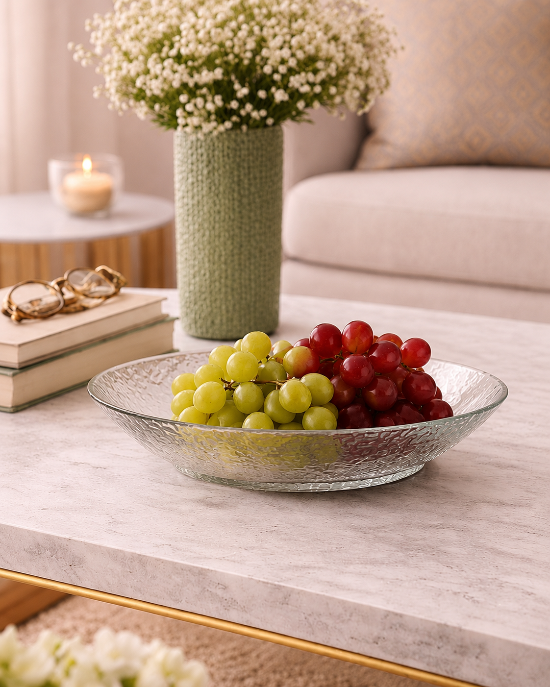 Hammered Glass Serving Tray