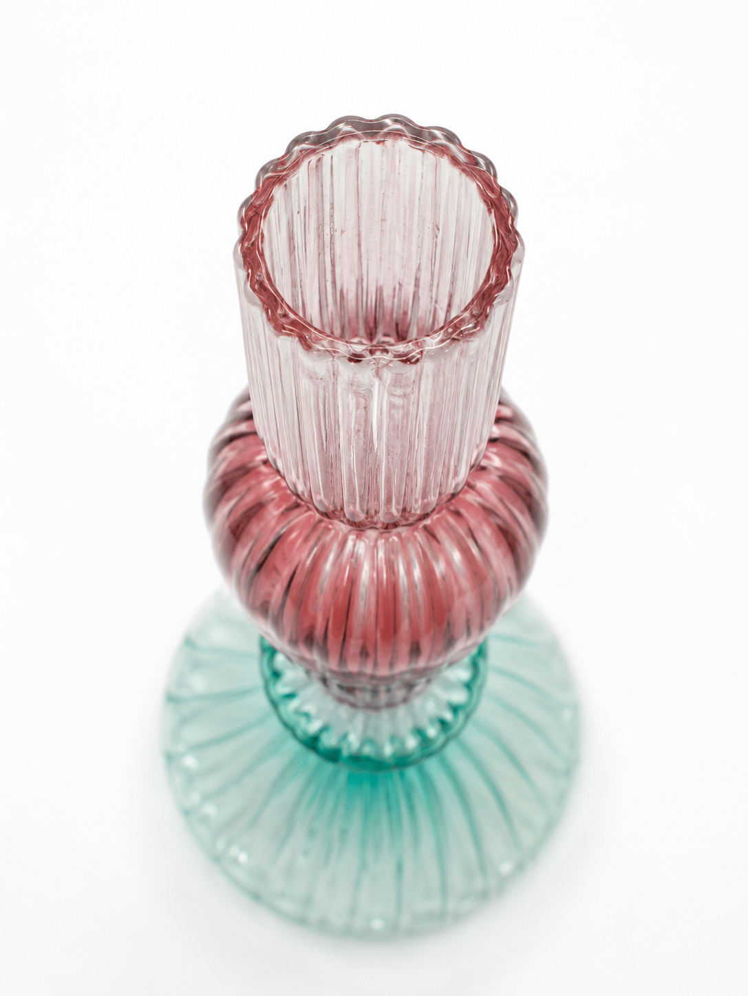 Aurora Twist Handblown Glass Candle Holder (Small)