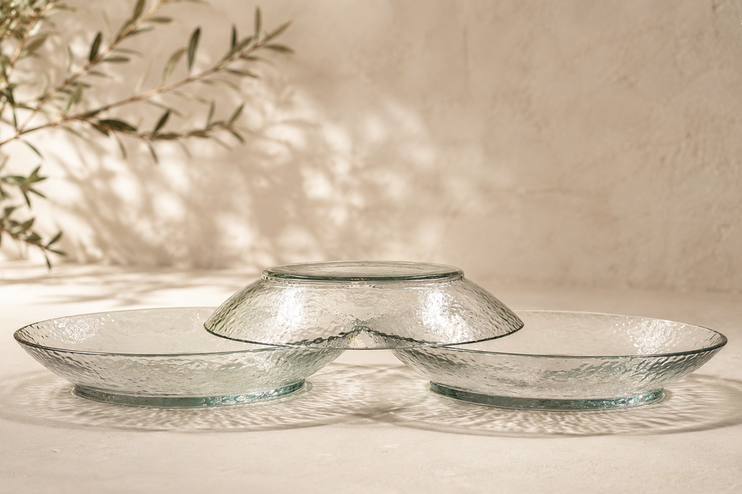 Hammered Glass Serving Tray