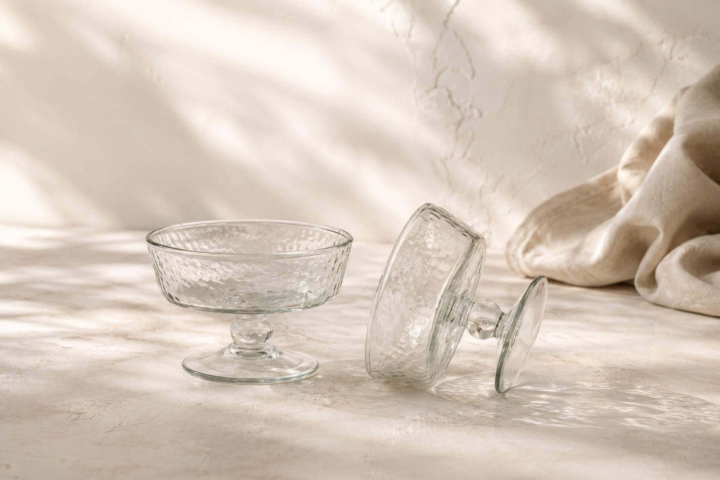Hammered recycled Glass desert coupe