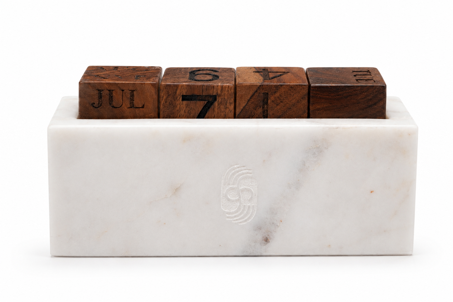 Marble Perpetual Calendar Clock