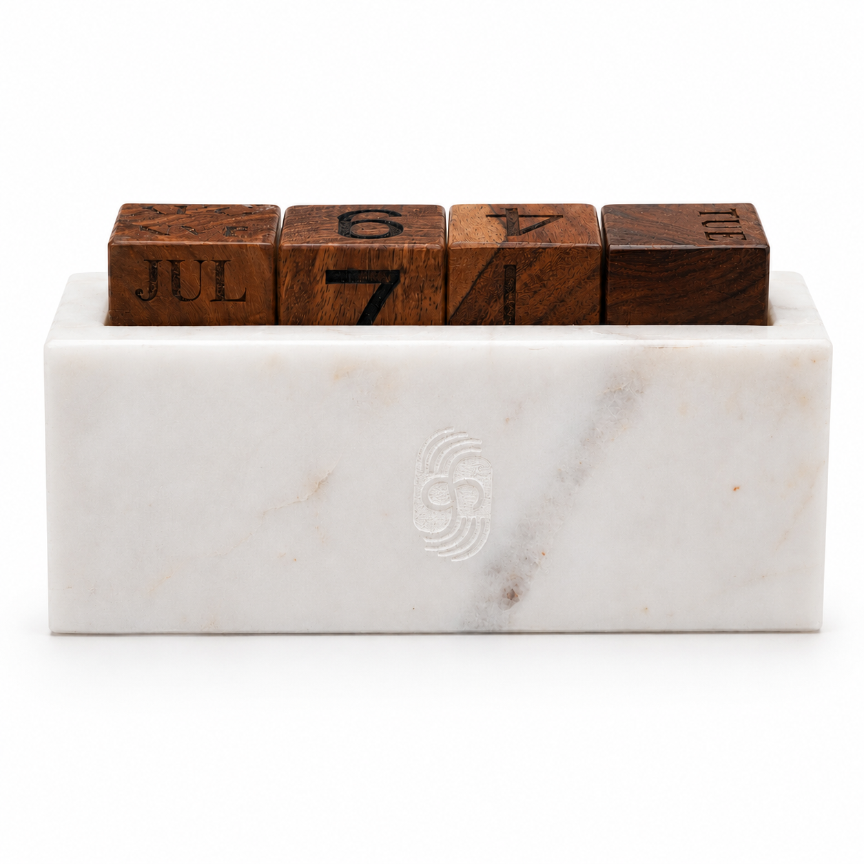 Marble Perpetual Calendar Clock