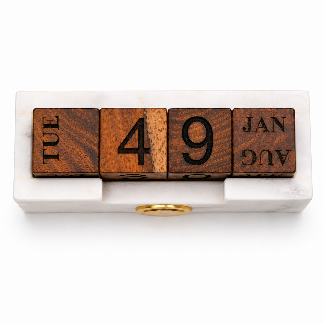 Marble Perpetual Calendar Clock