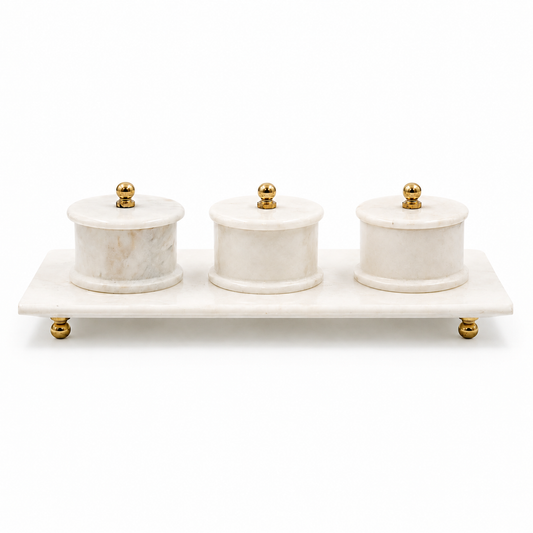 Regal Marble Condiment Jar Set