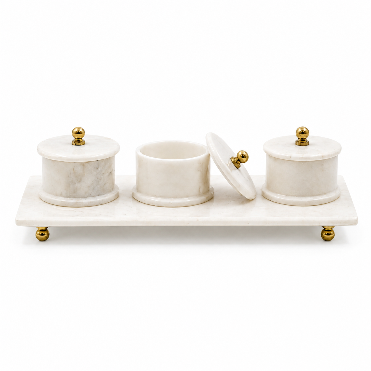 Regal Marble Condiment Jar Set