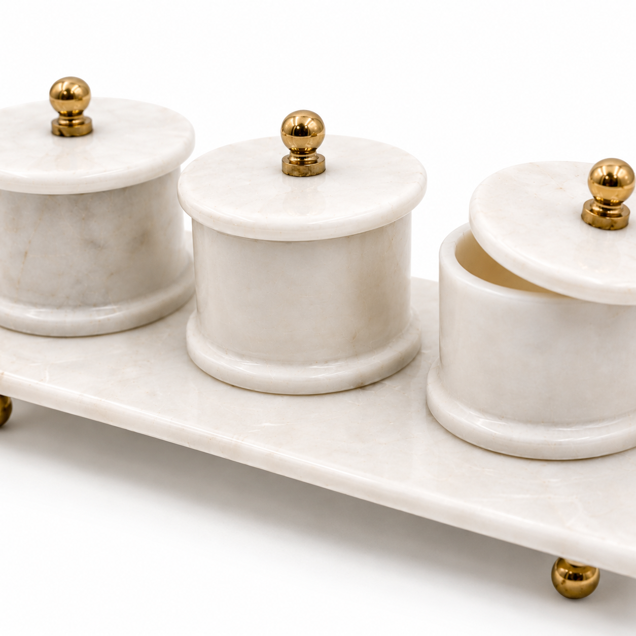 Regal Marble Condiment Jar Set