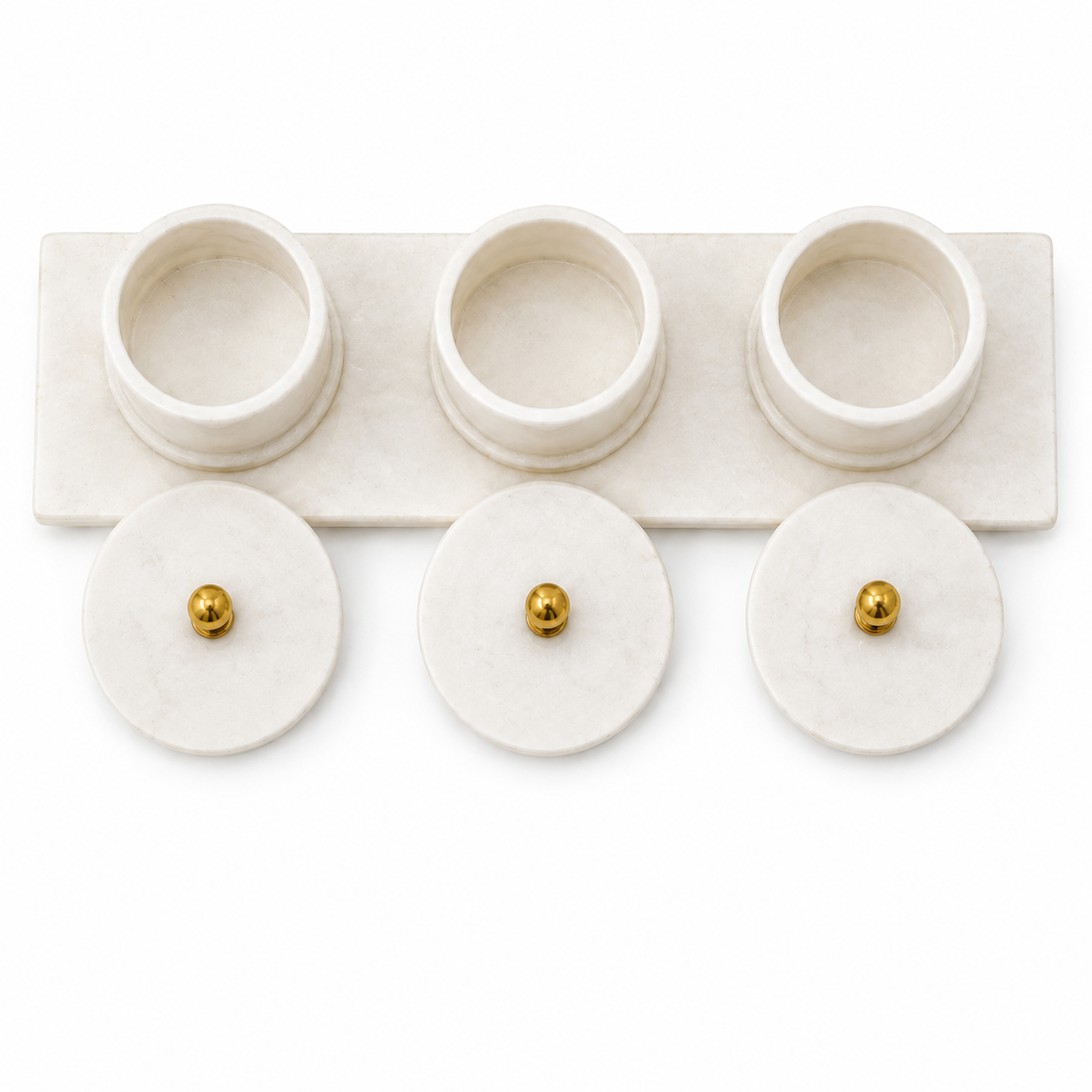 Regal Marble Condiment Jar Set
